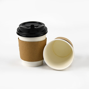 En stock, gobelet à café en papier à <span class=keywords><strong>double</strong></span> paroi biodégradable et écologique, jetable, pour boissons chaudes, 8 oz, avec couvercle - Product Image 3