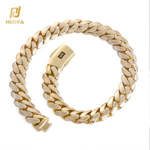 Nuya <span class=keywords><strong>14k</strong></span> מצופה זהב miami cuban קישור צמיד חלק מונאקו שרשרת היפ הופ תכשיטים לגברים נשים - Product Image 2