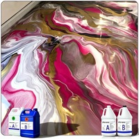 Résine époxy métallique colorée pour sols, haute transparence, sans bulles, résine de nivellement lisse pour la conception de maisons