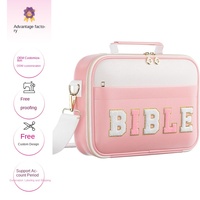 Grande housse de transport pour Bible en chenille avec bandoulière, étui pour Bible pour femmes, sac de transport pour Bible d'église pour femme