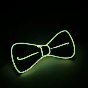 Led Light Up Men Bow Ties Luminous Flashing Necktie Glowing El Wire Bowtie For Dance Party Christmas Evening Party Bar