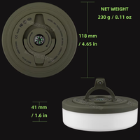 Lanterne de camping portable 2-en-1 rechargeable avec bande lumineuse LED de 5 m, lumière d'ambiance suspendue rétractable pour tente