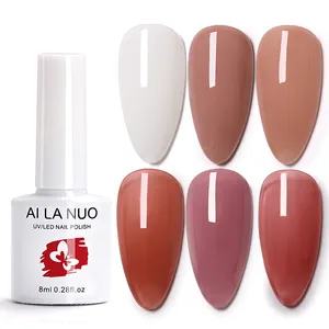 AI LA NUO French Pink UV Gel politur 6 Farben 15ml Full Set Nails Beauty Salon