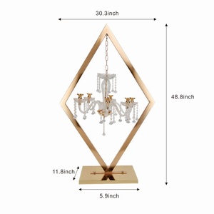 Centres de table pour mariage Décorations de table Centres de table pour lustre moderne en or et diamant pour table de mariage - Product Image 4