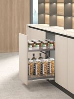 TKK Vente directe en gros, étagère à épices à double couche avec fermeture douce intégrée, panier coulissant, organisateur d'étagères pour armoire de cuisine