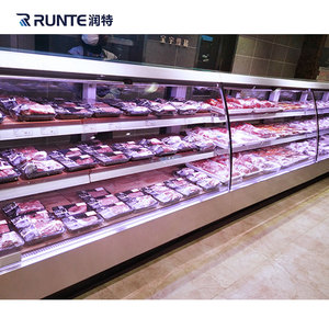 Vitrine réfrigérée en verre incurvé pour la viande, le fromage, les fruits de mer, comptoir de service alimentaire, usage commercial - Product Image 5