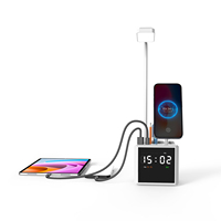 Chargeur sans fil 3 en 1, charge rapide 15W avec support magnétique pour téléphone, support pour montre et écouteurs et lampe de bureau pour smartphones