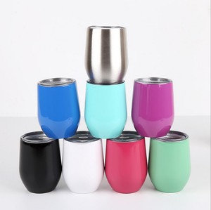 Venta caliente vino vaso 12oz aislado de huevo de acero inoxidable taza de Doubler pared tazas de café fiesta cerveza huevo taza - Product Image 1