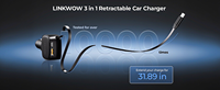 Chargeur de voiture rétractable SUNDA 84W PD30W/PPS33W QC18W Charge rapide Câble de 32 cm Adaptateur de chargeur de voiture USB C pour ordinateur portable Téléphone 12V-24V