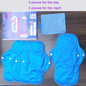 Zambia Bid 6 pezzi/set di puro cotone lavabile giorno notte flusso <span class=keywords><strong>economico</strong></span> riutilizzabile mestruale tamponi <span class=keywords><strong>economico</strong></span> assorbente sanitario per - Product Image 3