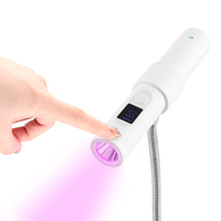 Lampe à Ongles LED 9W Portable et de Bureau, Design 2-en-1, Écran Tactile HD, Mini Lumière Flash à Catalysation Rapide, pour la Polymérisation des Faux Ongles, Recharge Type-C