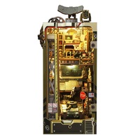 Kit de bricolage pour niche à livres Arsenal en gros, kit de maison miniature à construire soi-même, maison de poupée miniature avec éclairage LED, décoration de serre-livres