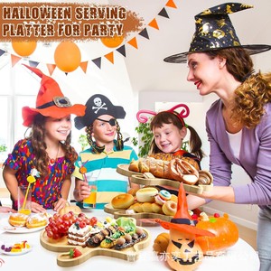 Plateau en bois en forme de fantôme Yingyiyi pour les collations de fête d'Halloween, assiette de service pour fruits, plat créatif pour enfants - Product Image 3