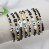 Bracelets de perles faits à la main bricolage à la mode pierre naturelle avec accessoire d'oeil de coquille en acier inoxydable Bracelet pour femme en or 14 carats