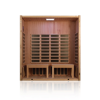 Cabine de Sauna Infrarouge Moderne pour Usage Domestique, 2 Personnes, en Bois de Pruche, 15 Chauffages, Écologique, pour Appartement ou Salle de Sport