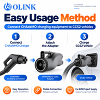 Adaptateur de charge rapide CC OLINK en gros 1000V 250A IP54 CHAdeMO CCS vers CCS2 pour connecteur de voiture électrique européen