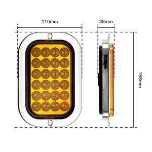 12V/24V Étanche LED Camion <span class=keywords><strong>Côté</strong></span> Marqueur Lumière Carré Blanc Rouge Jaune Phare avec Constant sur et Clignotant Modes - Product Image 4