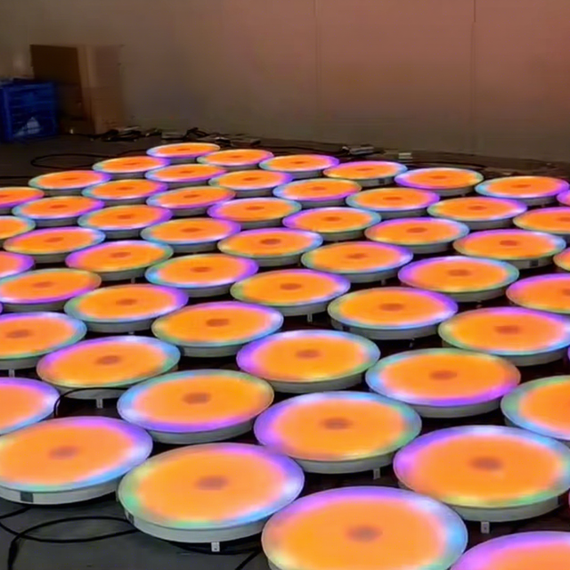 Round Floor  Tile Lamp Running Code Version Indoor/Outdoor Waterproof  Running Tile Light  Interactive Induction Tile Light