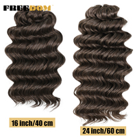 Extensions de cheveux tressés MANASI en fibre haute température, torsadées, bouclées, teintes, 16/24 pouces, ondulations profondes, pour tresses blondes et brunes