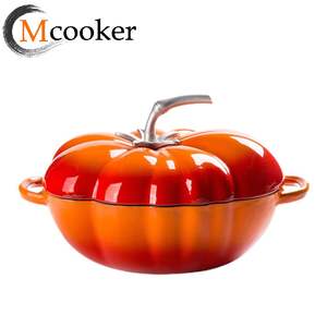 Casserole en fonte classique boucle en forme de <span class=keywords><strong>tomate</strong></span> poignées couvercle en métal enduit d'émail pour la cuisine de ragoût de poitrine de <span class=keywords><strong>boeuf</strong></span> - Product Image 3