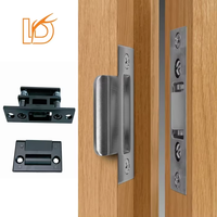 Vente en gros de loquets de porte à roulettes en alliage de zinc noir mat pour portes en bois et en métal
