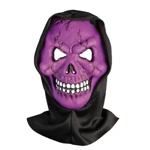 Özel korkunç mor kafatası hayalet yüz maskeleri cadılar bayramı için