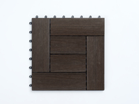 Carrelage de sol WPC Revêtement de sol imbriqué Carrelage de terrasse en bois Base en plastique Parquet Decking Carreaux de sol pour bricolage extérieur 12 '* 12'