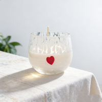 Porte-bougie en verre recyclé soufflé à la main, écologique, pour les centres de table de mariage et la décoration de table de dîner