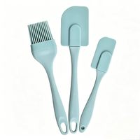 Ensemble de spatules et pinceaux à pâtisserie en silicone antiadhésif de qualité alimentaire, 3 pièces, avec mini-racloir détachable pour la pâtisserie, la cuisine et l'utilisation en cuisine