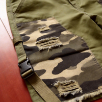 Shorts en jean décontractés pour hommes, style streetwear, camouflage, délavé vintage, avec patchs, coupe oversize Y2K, logo personnalisé, vente en gros fabricant