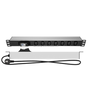 ชุดจ่ายไฟแบบติดตั้งบนแร็คแนวนอน IEC C13 7 ช่อง 220V 10A พร้อมเบรกเกอร์ 1P สำหรับตู้ไฟฟ้าภายในอาคาร - Product Image 2