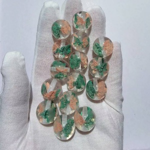 Resplandor en la oscuridad redondo 16MM 200 Uds cuentas de mariposa de resina acrílica brillante de alta calidad para pluma collar grueso joyería DIY - Product Image 4