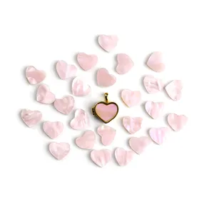 Gran oferta, piedras preciosas sueltas en forma de corazón, concha nácar rosa para la fabricación de joyas, Concha rosa de síntesis de tamaño de corte personalizado