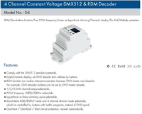 D4 4 canales RDM DMX decodificador Din Rail RGB RGBW DMX512 controlador de luz LED Pantalla numérica digital