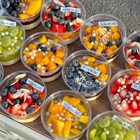 Contenant en plastique jetable avec couvercle, 8oz, 12oz, 16oz, 24oz, 32oz, bol à açaï en plastique, bol à fruits en PET, avec impression personnalisée
