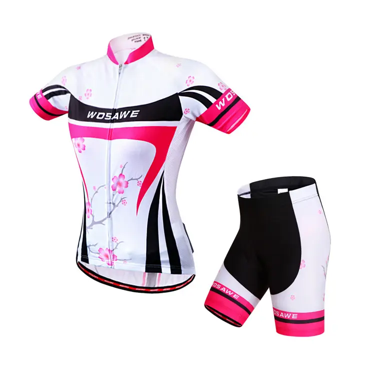 WOSAWE Merk Mannen Nieuwe Cool Fietsen Jersey Set Korte Mouwen Sport Polyester Zomer Fiets ciclismo Sportkleding Mesh Stof