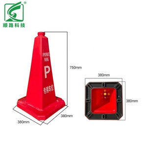 Cône de signalisation routière personnalisé de 28'' (750 mm) rouge, jaune et bleu, nouveau matériau, produit de sécurité routière et d'avertissement - Product Image 5