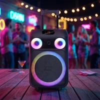 Enceinte Bluetooth avec Micro Sans Fil, Lampe d'Ambiance Colorée, Haut-Parleur Karaoké avec Micro et Bluetooth