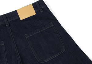 ヴィンテージワイド脚バギージーンズレトロルーズズボンデニムパンツネイビーカラーカスタムロゴ快適 - Product Image 5