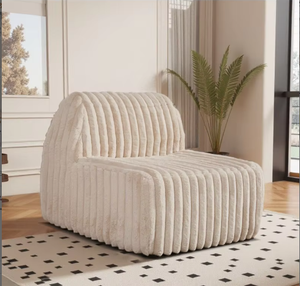 Fauteuil Nid de Lapin Unique en Tissu Moderne pour Salon, Entièrement en Mousse, Roulé sous Vide, Housse Amovible et Lavable, Design Tendance - Product Image 5