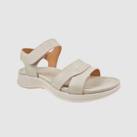 Sandales compensées légères pour femmes à semelle épaisse, avec bande de réglage Velcro, à bout ouvert et brides croisées, style claquettes de sport robustes