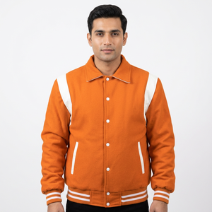 High Quality Wool Leather Varsity <b>Jacket</b> for Men Winter Thermal Quilt Padded Button <b>Waterproof</b> Letterman <b>Jacket</b> <b>Long</b> Plus Size - Product Image 1