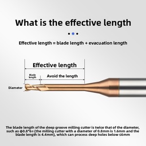65 Degree Tungsten Steel Alloy 2 Flutes <strong>End</strong> <strong>Mill</strong> Carbide 1 mm <strong>End</strong> <strong>Mill</strong> Carbide 50mm <strong>End</strong> <strong>Mill</strong> 0.1mm - Product Image 5