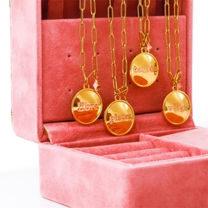 Collar Personalizado con Signo Zodiacal, Colgante de Estrella Rosa, Collares Redondos con Letras del Zodiaco - Product Image 2