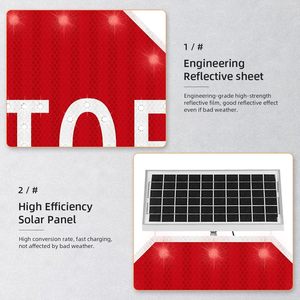 Señal de Tráfico LED con Energía Solar y Luces Intermitentes para la Seguridad Vial en Intersecciones - Product Image 6