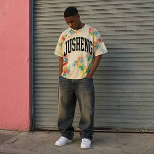Camisetas Personalizadas de Estilo Urbano, 300 g/m², 100% Algodón, Corte Holgado, Impresión DTG, Diseño Gráfico <span class=keywords><strong>Manga</strong></span> - Product Image 2