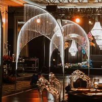 Nouveauté : Arche lumineuse en métal style arbre, éclairage de route, scène de mariage, zone d'accueil décorative, 2 couches de perles de cristal, écologique