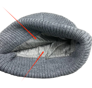 糸編みEMFビーニーハット 銀繊維裏地 EMF保護ビーニーハット - Product Image 2