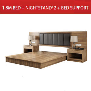 Ensemble de <span class=keywords><strong>chambre</strong></span> à coucher moderne en bois pour <span class=keywords><strong>hôtel</strong></span> et appartement <span class=keywords><strong>Location</strong></span> de lit double et simple avec mobilier complet pour le salon - Product Image 5