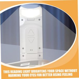 Clip-On LED Reading Light White <b>USB</b> Rechargeable Portable Book <b>Lamp</b> Adjustable Brightness Three Color Mode - Product Image 3